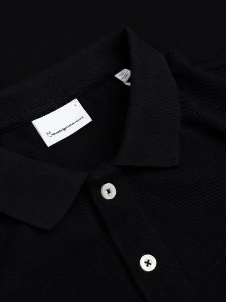 KnowledgeCotton Apparel KnowledgeCotton Apparel Poloshirt - ROWAN - aus Bio-Baumwolle, Schwarz (black-jet), – Produktbild 4 von 4