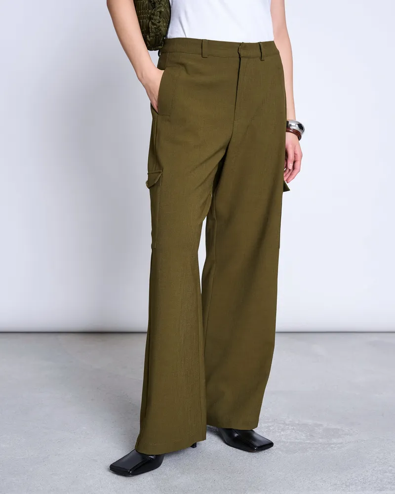 JAN N JUNE JAN 'N JUNE Damen vegan Cargohose Fano Rosemary, Grün, – Produktbild 1 von 2