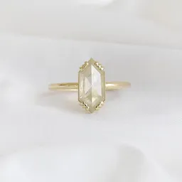 Eppi Eppi Goldener Ring mit Hexagon Salt und Pepper Diamanten Yene – Produktbild 1 von 1