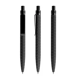 prodir prodir® Druckkugelschreiber QS03 Soft Touch PRS Push, blaue Mine, schwarz/schwarz satiniert, Schwarz, – Produktbild 1 von 1