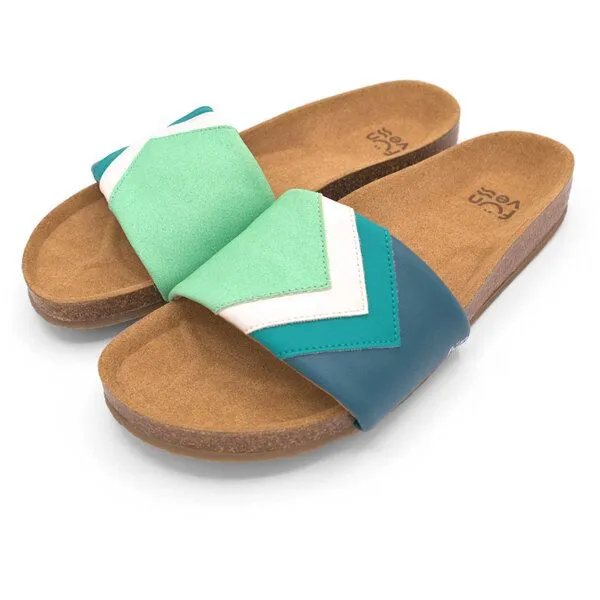 Fünve Fünve Vegane Slides mit Fußbett | Damen, Cucumber (grün), – Produktbild 1 von 4