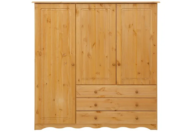 Home affaire Wäscheschrank Minik aus schönem massivem Kiefernholz, in unterschiedlichen Farbvarianten, Beige, – Produktbild 3 von 5