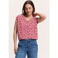 Tranquillo Jerseyshirt Elliin aus Bio-Baumwolle - red wildflowers / XL – Produktbild 2 von 2