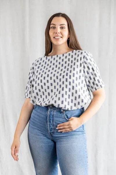Jyoti - Fair Works Jyoti - Fair Works Bio-Baumwoll Shirt Sarala Ikat, Ikat, – Produktbild 2 von 4