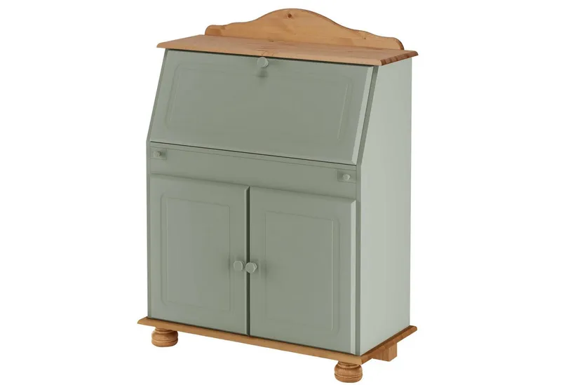 OTTO home Sekretär Mette, Schreibtisch im Landhausstil, aus Massivholz, Breite 82 cm, Grün, – Produktbild 2 von 5