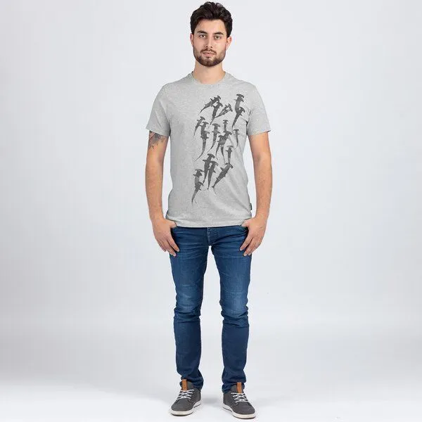 Lexi&Bö Lexi&Bö Hammerhead Swarm Herren T-Shirt, Grau melange, – Produktbild 3 von 4