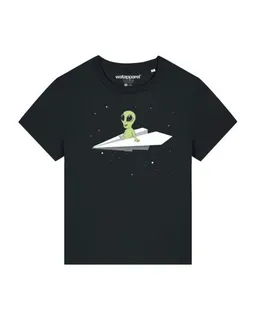 watapparel watapparel T-Shirt Frauen Alien on a paper plane – Produktbild 1 von 1