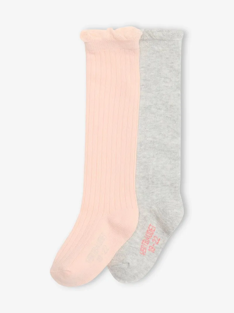 Vertbaudet 2er-Pack Baby Strümpfe pudrig, Pudrig rosa, – Produktbild 1 von 2