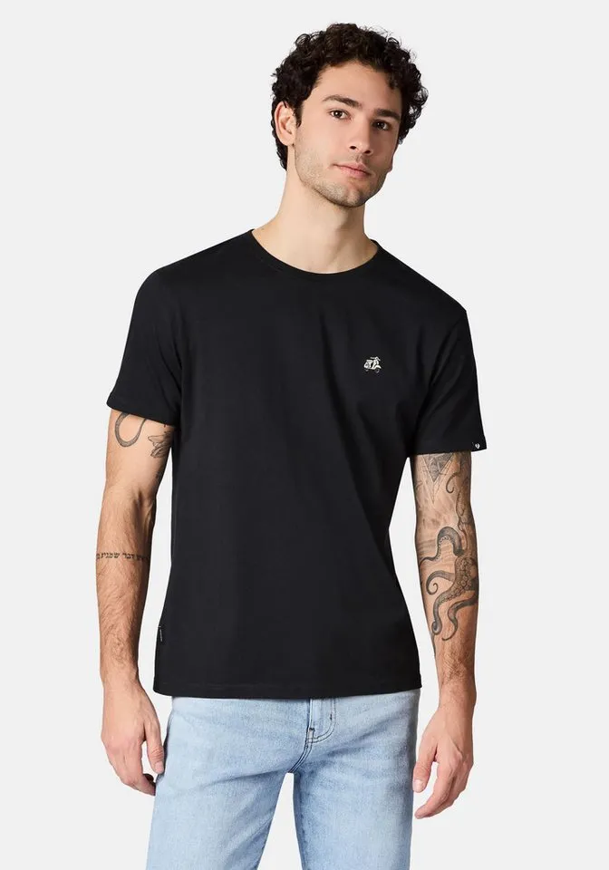 ragwear ragwear T-Shirt Samms F Gots YOUMODO Kurzärmliges Shirt mit Retro-Roller-Stickerei, Schwarz, – Produktbild 2 von 4