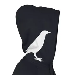 HANDGEDRUCKT HANDGEDRUCKT "Rabenflüsterer" Männer Zip Hoody aus reiner Biobaumwolle (kbA) – Produktbild 1 von 1
