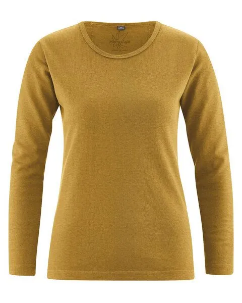 HempAge HempAge Hanf Langarmshirt Naomi, Peanut (gelb), – Produktbild 1 von 1