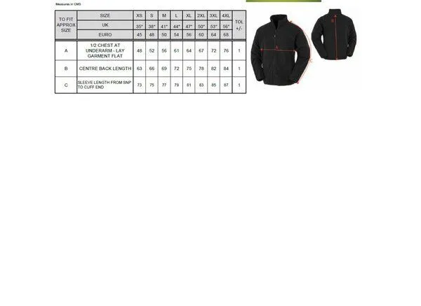 Result Genuine Recycled Result Genuine Recycled Recycelte Unisex leichte Fleecejacke Übergangsjacke Berufsbekleidung 5 Farben, Schwarz, – Produktbild 3 von 3