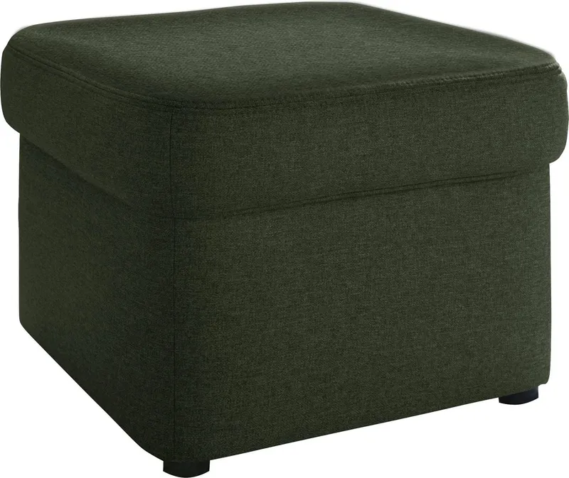 DOMO collection Polsterhocker SARAFINA 61x61 cm, hochwertig und komfortabel, Grün, – Produktbild 1 von 5