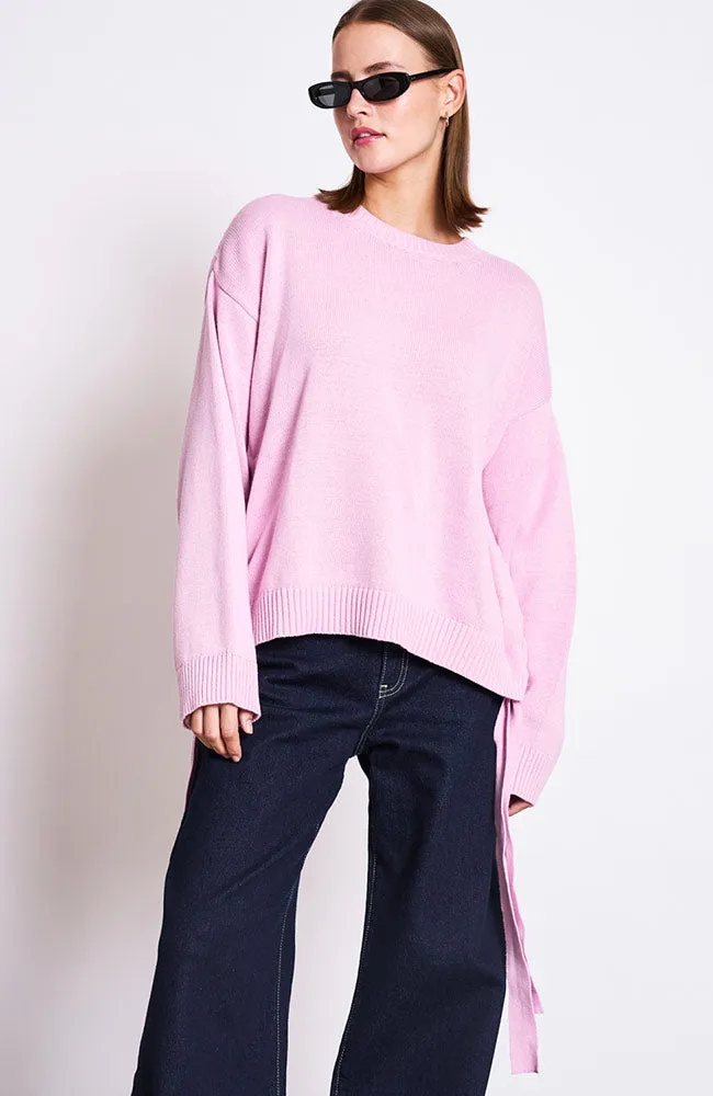 JAN N JUNE JAN 'N JUNE Damen vegan Pullover Caper Krawatte Light Orchid, Rosa, – Produktbild 1 von 2