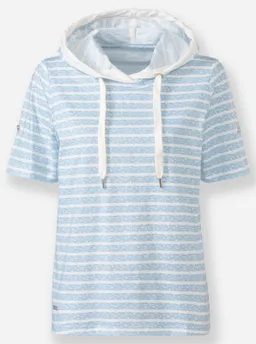 Witt Kapuzenshirt eisblau-ecru-geringelt – Produktbild 1 von 1