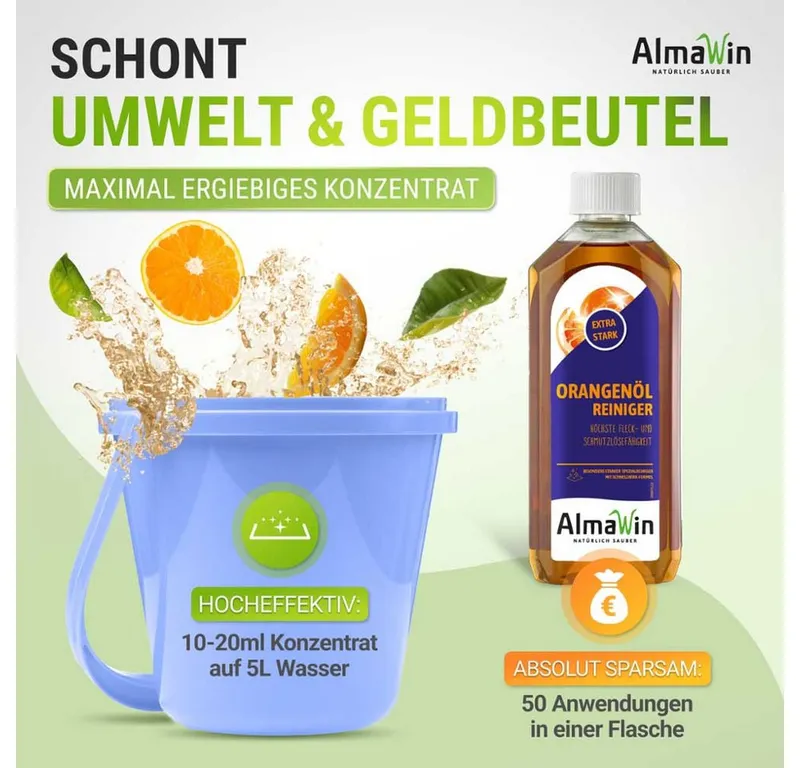 AlmaWin AlmaWin Orangenöl Reiniger - Extra Stark 500ml Zitronenreiniger – Produktbild 4 von 5