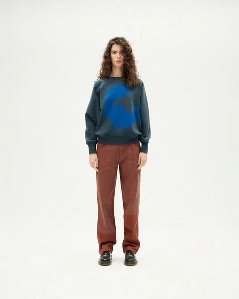 thinking mu thinking mu Bonnie Sweater, Blaugrau, – Produktbild 3 von 4