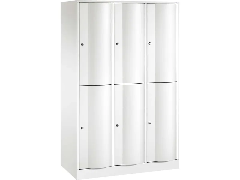 C+P C+P Schließfachschrank 3 Türme, H1950xB1148xT540mm, 2er, Verkehrsweiß – Produktbild 1 von 1
