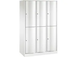 C+P C+P Schließfachschrank 3 Türme, H1950xB1148xT540mm, 2er, Verkehrsweiß – Produktbild 1 von 1
