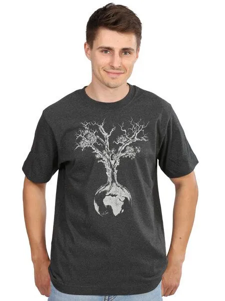 Life-Tree Life-Tree Organic Fairwear Heavy Shirt Men Weltenbaum, Grau, – Produktbild 5 von 5