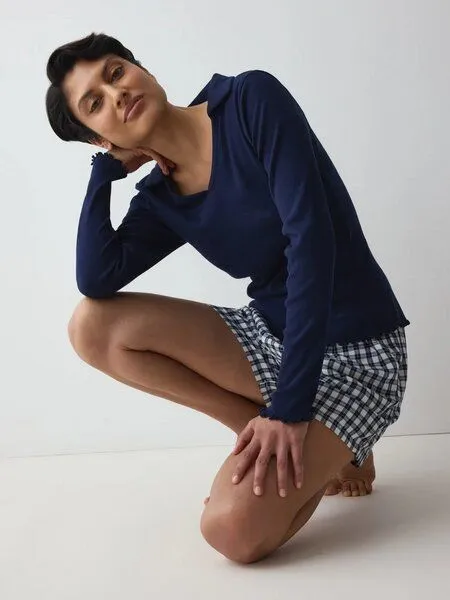 Triumph Triumph Pyjama-Set kurz | Elevated | Bio-Baumwolle, Blau, – Produktbild 2 von 4