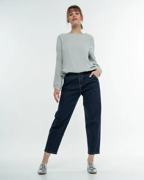 Alma & Lovis Alma & Lovis High Waist Jeans aus Bio-Baumwolle | Mum Jeans, Dunkelblau, – Produktbild 3 von 4