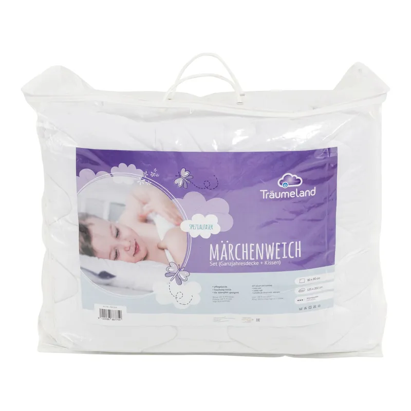 Träumeland Träumeland 2-tlg. Steppbett-Set Märchenweich 80x80 / 135x200 cm 5.5 TOG, Weiss, – Produktbild 3 von 3