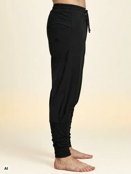 nice to meet me nice to meet me Baggy Pant Unisex mit TENCEL Lyocell und Bio-Baumwolle, Deep black, – Produktbild 5 von 6
