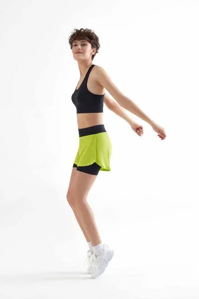 True North True North Damen-Sport-Short, doppellagig, Pistachio green, – Produktbild 5 von 5