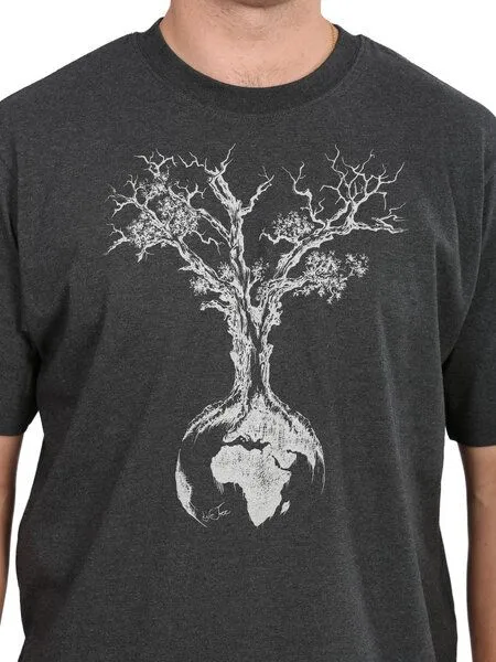 Life-Tree Life-Tree Organic Fairwear Heavy Shirt Men Weltenbaum, Grau, – Produktbild 4 von 5