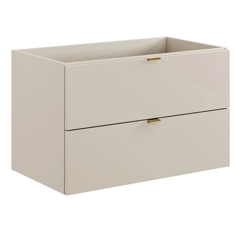 Lomadox Waschbeckenschrank DURANGO-56 Waschtischunterschrank, 80 cm, kaschmir, 2 Schubladen, Braun, – Produktbild 1 von 5