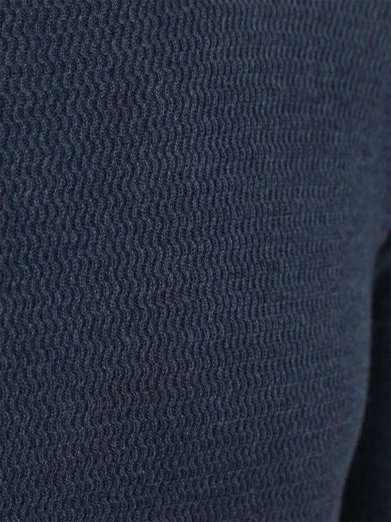 Suitable Suitable Rollkragenpullover Structure Melange Marine - Größe L, Dunkelblau, – Produktbild 5 von 5