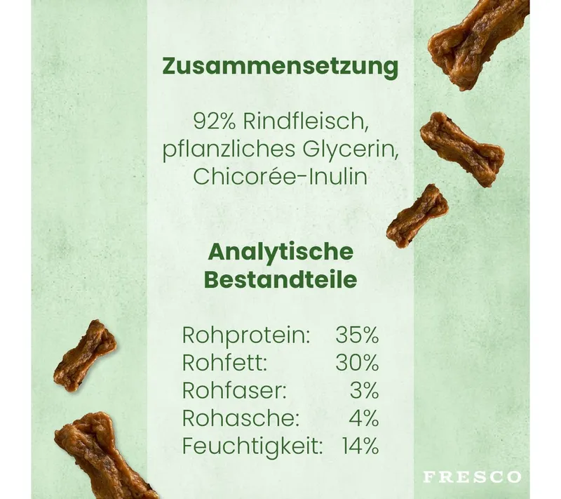 Fresco Dog Martin Rütter Trainingsknöchelchen 1kg, Hunde Leckerli Rind, Snack für: Hunde, getreidefrei, zuckerfrei, hoher Fleischanteil – Produktbild 4 von 5