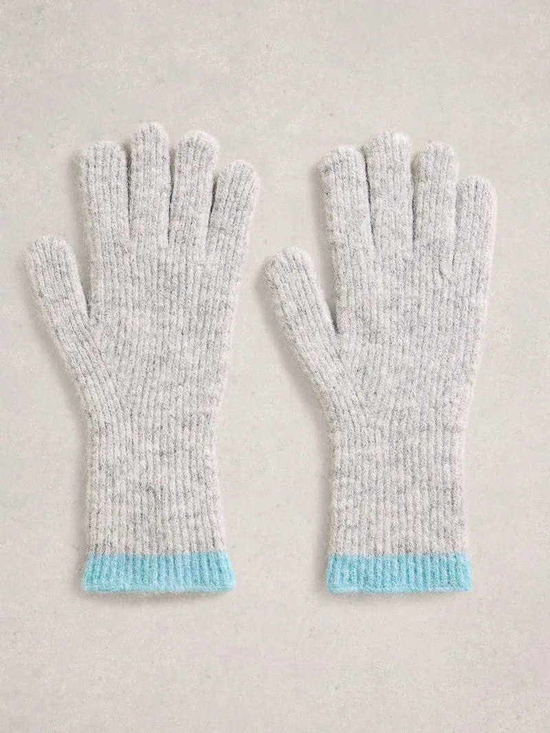 White Stuff Strickhandschuhe Colour-Block - Einheitsgröße, Blau multi, – Produktbild 3 von 3