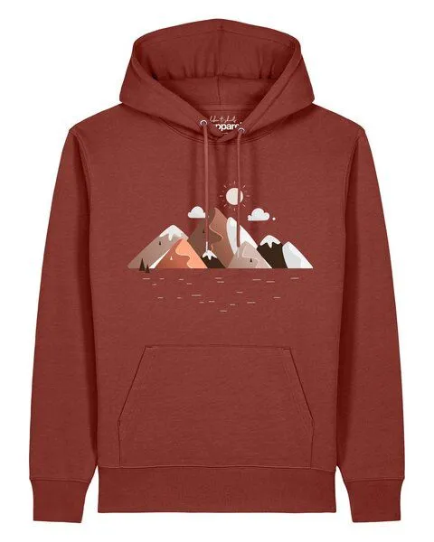 watapparel watapparel Hoodie Unisex Mountains & Moon, Earthy red, – Produktbild 1 von 2