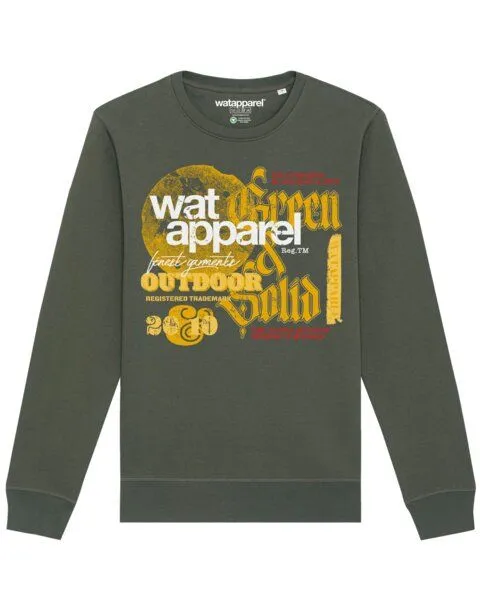 watapparel watapparel Sweatshirt Unisex LIMITED EDITION LOGO PRINT 02, Khaki, – Produktbild 1 von 3