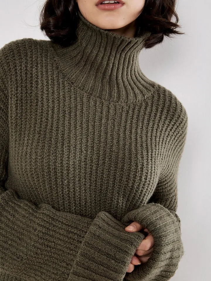 Apricot Apricot Rollkragenpullover Pulloverkleid im Oversized-Stil, Grün, – Produktbild 2 von 4