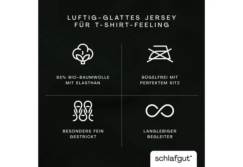 Schlafgut Schlafgut Bettbezug Premium Bettbezug Knitted Jersey (1 St), (1 St), Ton-in-Ton Reißverschluss, Bio-Baumwolle mit Elasthan, Uni, OEKO Tex, Schwarz, – Produktbild 5 von 5