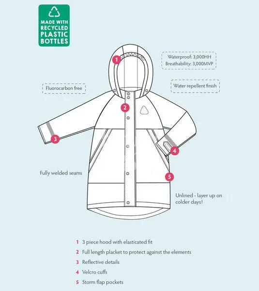 Frugi Frugi Regenmantel aus Post-Consumer-Polyester – Produktbild 3 von 3