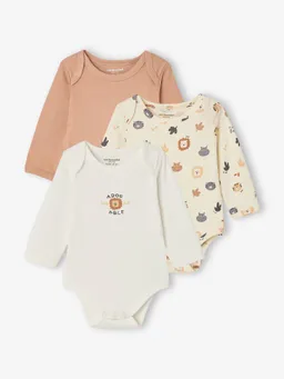 Vertbaudet Vertbaudet Langarm-Bodys Baby im 3er-Pack Baumwolle – Produktbild 1 von 1