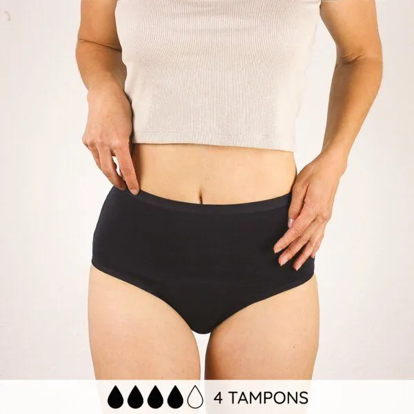 MYLILY MYLILY High Waist Schwarz - Periodenunterwäsche aus Baumwolle – Produktbild 1 von 4