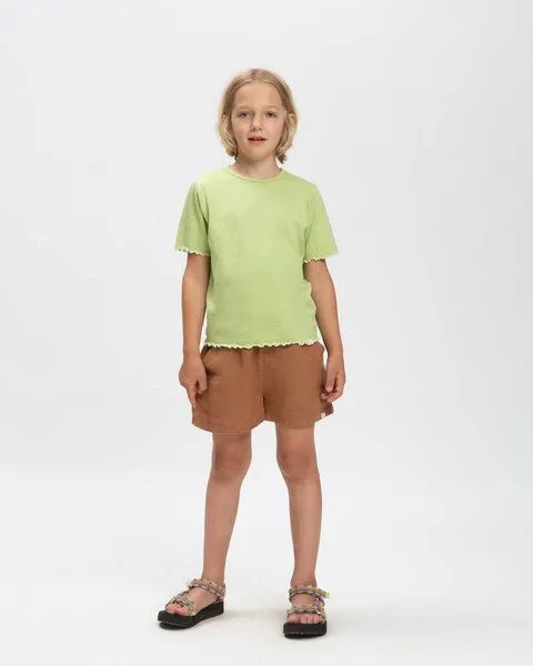 MATONA Matona Strukturiertes T-Shirt mit Kräuselsaum für Kinder / Curly Tee, Pistaccio, – Produktbild 3 von 4