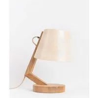 ALMUT von Wildheim ALMUT von Wildheim dimmbare Tischlampe aus Eiche mit Lampenschirm aus Naturmaterialien, Ahorn (blassgelb), – Produktbild 1 von 1