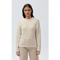 People Wear Organic People Wear Organic Ajourstrick Pullover, uni beige, Bio-Baumwolle – Produktbild 1 von 1