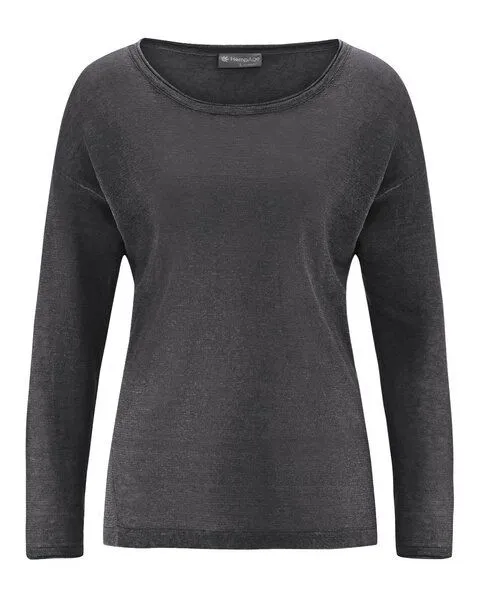 HempAge HempAge Damen Luftiger Pullover 100% Hanf, Anthrazit(schwarz), – Produktbild 1 von 4