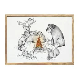 LIGARTI Kunstdruck »Lagerfeuertiere« von LIGARTI | A4, A3 oder A2 | Wandbild | Poster | Kunst – Produktbild 1 von 1