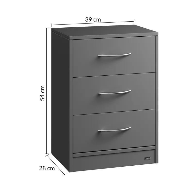 Casaria® Nachttisch Eloise 2er-Set Anthrazit 54x39x28cm LED – Produktbild 2 von 2