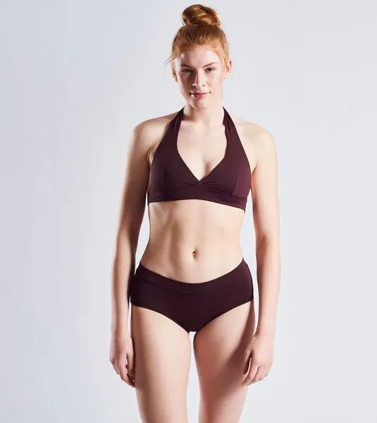 MYMARINI MYMARINI Wendbares Neckholder Top mit Shape-Effect aus ECONYL, Chocolate-berry, – Produktbild 4 von 4