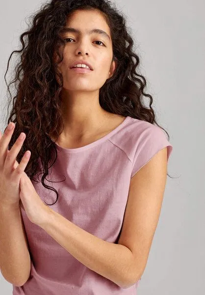 THOKKTHOKK ThokkThokk TT01 Cap Sleeve T-Shirt Damen (GOTS, vegan, Bio-Baumwolle), Rose (rosa), – Produktbild 1 von 7