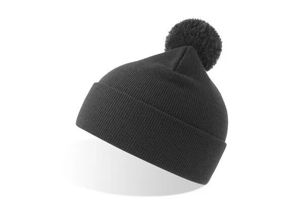 Atlantis Headwear Atlantis Headwear Atlantis Wind Beanie Mütze Bommelmütze 8 Farben, Dunkelgrau, – Produktbild 2 von 2